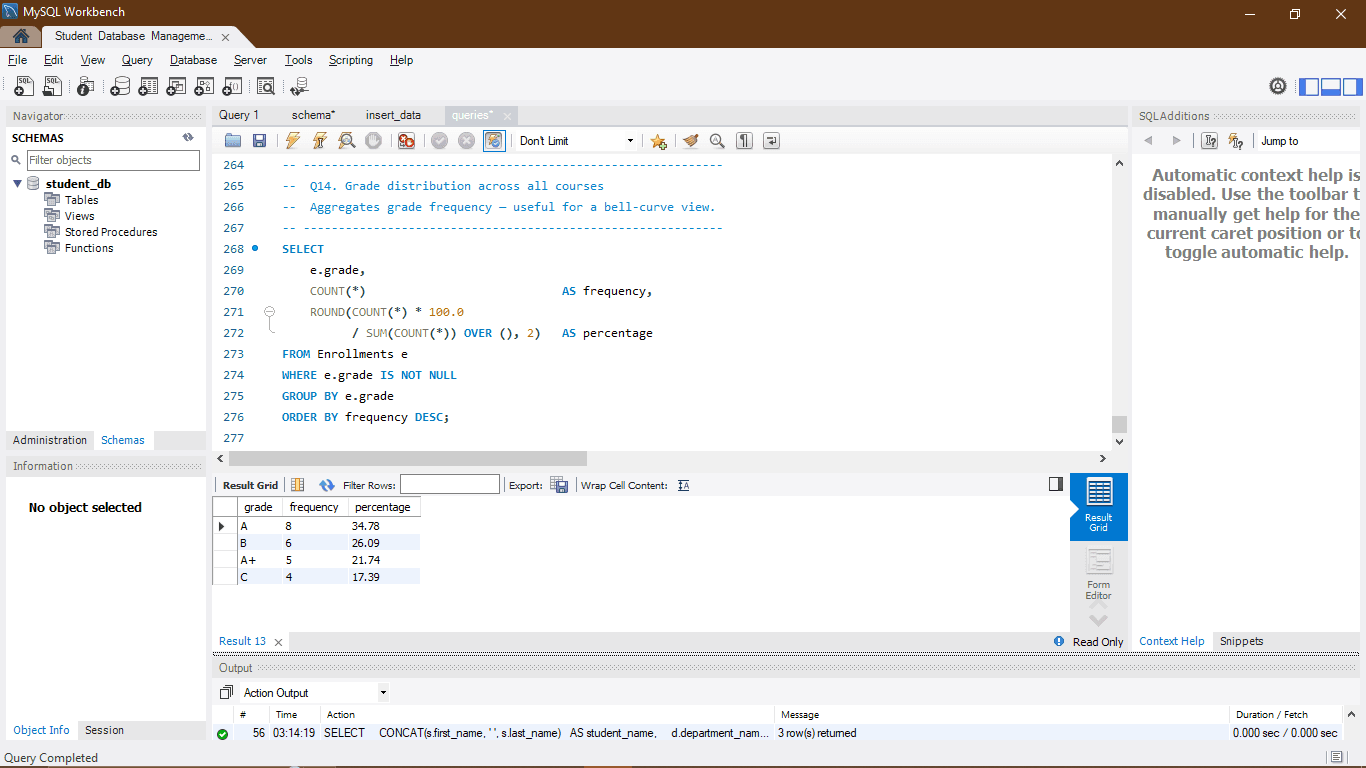 Student Database Management System